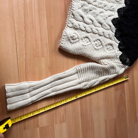 Zara Black / Cream cropped chunky cable knit turtleneck Sweater - Picture 7 of 9